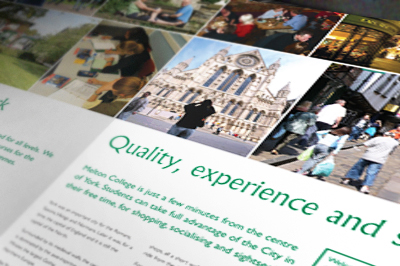 Melton College Prospectus design.