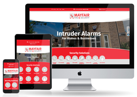Mayfair Security York, Selby, responsive website design